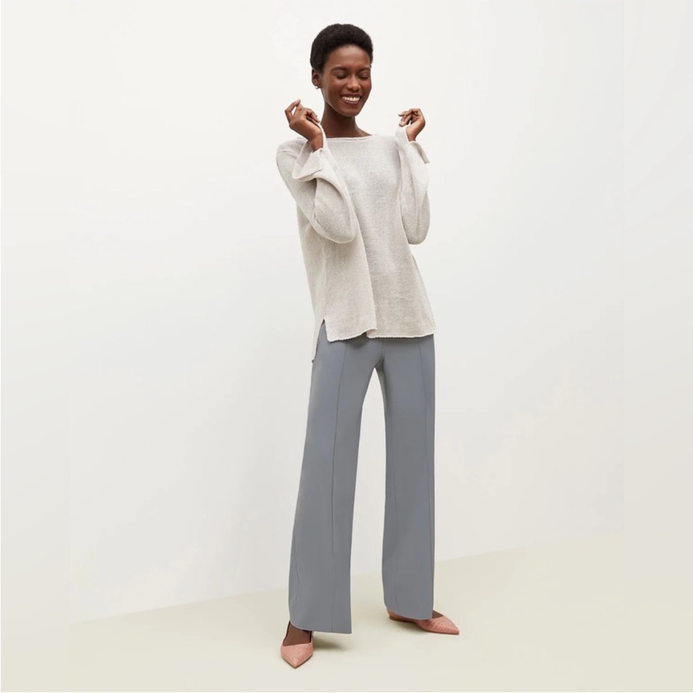 MM Lafleur Wesley Lounge Pant Dusky Blue Gray Origami Tech Trouser Suit Pant 10